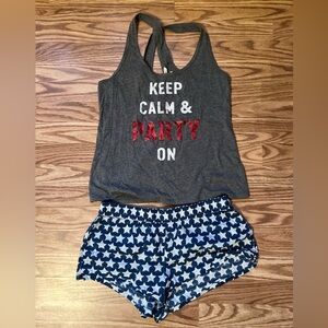 Victoria's Secret Gray Tank and Star Shorts Set